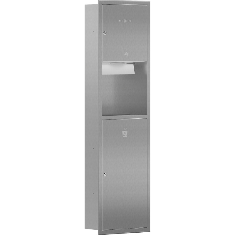 Mexen Linox fülkés papírtörlő tartó kosárral, inox - 70K003-01 - 70K002-01