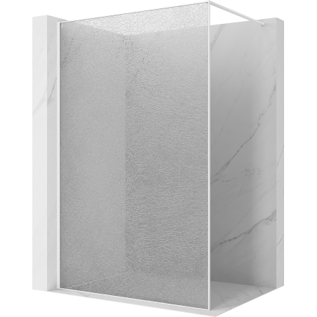 Mexen Kioto Walk-in zuhanyfal 90 x 200 cm, crackle átlátszó 12 mm, fehér - 800-090-101-20-04-X
