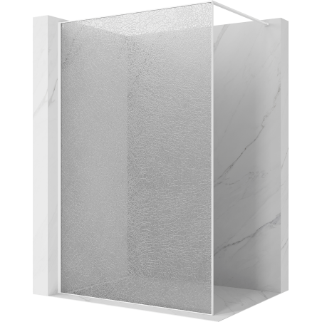 Mexen Kioto Walk-in zuhanyfal 110 x 200 cm, crackle átlátszó 12 mm, fehér - 800-110-101-20-04-X