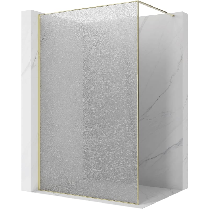 Mexen Kioto panou de duș Walk-in 80 x 200 cm, crackle transparent 12 mm, auriu - 800-080-101-50-04-X