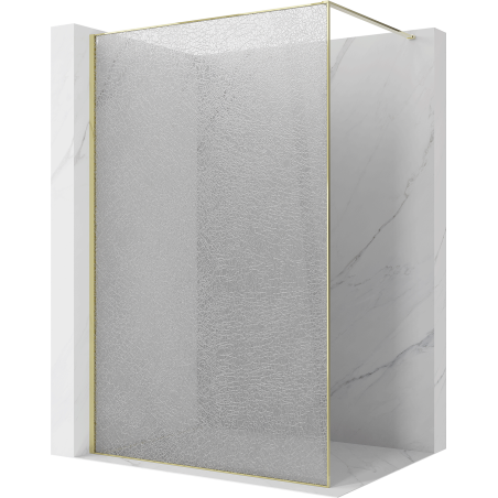 Mexen Kioto panou de duș Walk-in 130 x 200 cm, crackle transparent 12 mm, auriu - 800-130-101-50-04-X