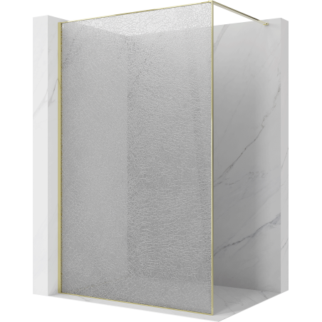 Mexen Kioto Walk-in zuhanyfal 160 x 200 cm, crackle áttetsző 12 mm, arany - 800-160-101-50-04-X