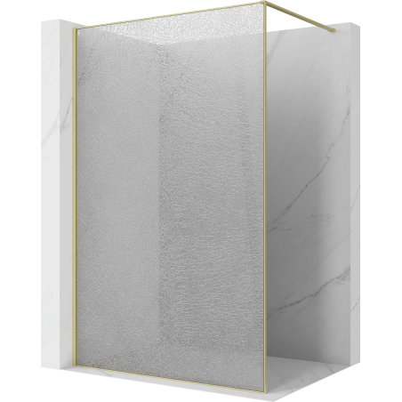 Mexen Kioto panou de duș Walk-in 80 x 200 cm, crackle transparent 12 mm, auriu periat - 800-080-101-55-04-X
