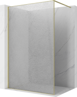 Mexen Kioto perete de duș Walk-in 90 x 200 cm, crackle transparent 12 mm, auriu periat - 800-090-101-55-04-X