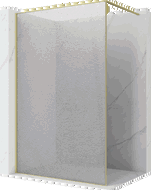 Mexen Kioto Walk-in zuhanyfal 90 x 200 cm, crackle átlátszó 12 mm, arany kefélt - 800-090-101-55-04-X
