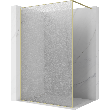 Mexen Kioto Perete de duș Walk-in 100 x 200 cm, crackle transparent 12 mm, auriu periat - 800-100-101-55-04-X