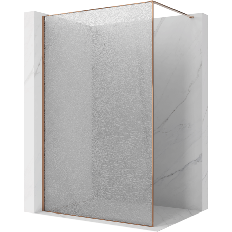 Mexen Kioto perete de duș Walk-in 100 x 200 cm, crackle transparent 12 mm, aur roz - 800-100-101-60-04-X