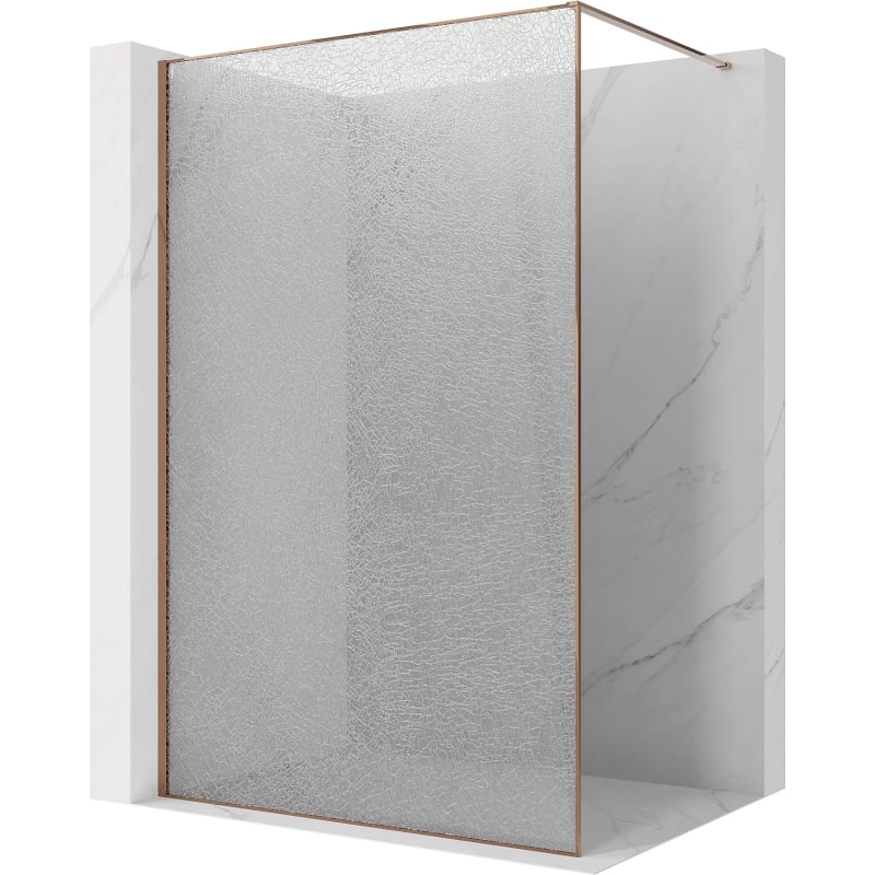 Mexen Kioto perete de duș Walk-in 110 x 200 cm, crackle transparent 12 mm, aur roz - 800-110-101-60-04-X