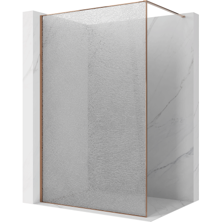 Mexen Kioto Walk-in zuhanyfal 110 x 200 cm, crackle átlátszó 12 mm, rózsaarany - 800-110-101-60-04-X