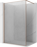 Mexen Kioto perete de duș Walk-in 100 x 200 cm, crackle transparent 12 mm, cupru periat - 800-100-101-65-04-X