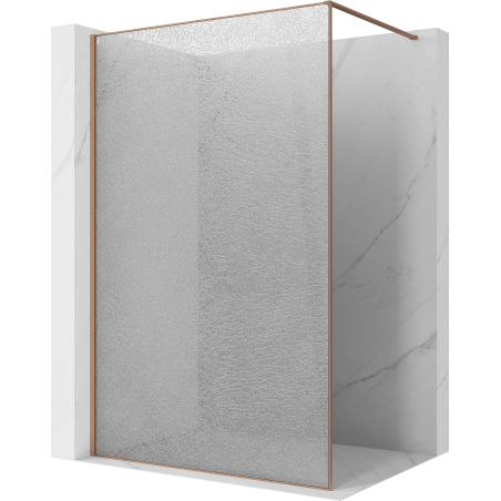Mexen Kioto Walk-in zuhanyfal 110 x 200 cm, crackle átlátszó 12 mm, selyemfényű réz - 800-110-101-65-04-X