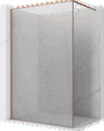 Mexen Kioto Walk-in zuhanyfal 140 x 200 cm, áttetsző repedés 12 mm, kefélt réz - 800-140-101-65-04-X