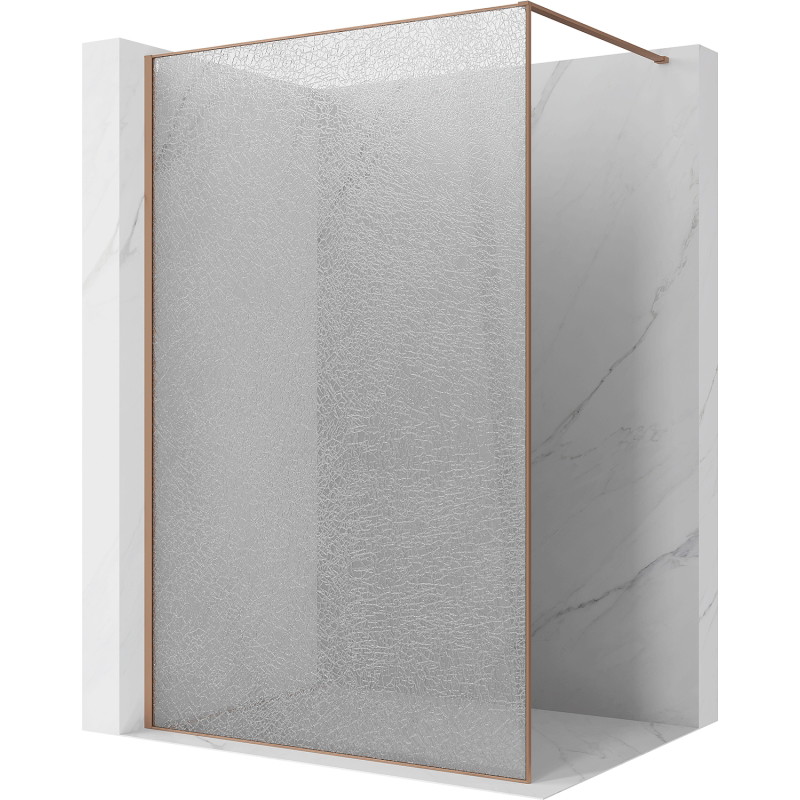 Mexen Kioto panou de duș Walk-in 150 x 200 cm, crackle transparent 12 mm, cupru periat - 800-150-101-65-04-X