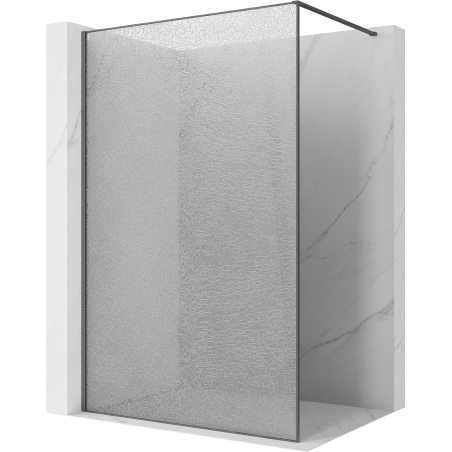 Mexen Kioto Walk-in zuhanyfal 130 x 200 cm, crackle átlátszó 12 mm, gun gray matt - 800-130-101-66-04-X
