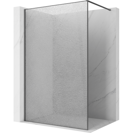 Mexen Kioto Walk-in zuhanyfal 150 x 200 cm, crackle átlátszó 12 mm, gun gray kefélt - 800-150-101-66-04-X
