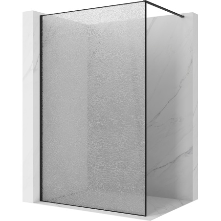 Mexen Kioto Perete de duș Walk-in 100 x 200 cm, crackle transparent 12 mm, negru - 800-100-101-70-04-X