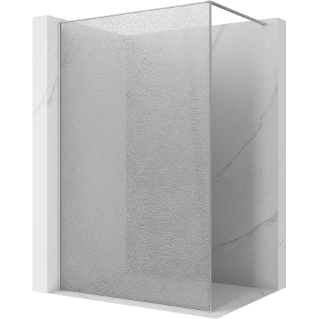 Mexen Kioto Walk-in zuhanyfal 100 x 200 cm, crackle átlátszó 12 mm, selyemfényű nikkel - 800-100-101-97-04-X