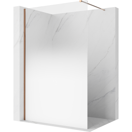 Mexen Kioto Walk-in zuhanyfal 100 x 200 cm, fehér ombre 8 mm, rózsaarany - 800-100-101-60-86