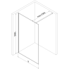 Mexen Kioto perete pentru duș Walk-in 130 x 200 cm, crackle grafit 12 mm, crom - 800-130-101-01-44-X