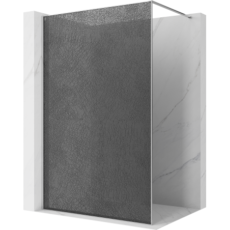 Mexen Kioto perete pentru duș Walk-in 130 x 200 cm, crackle grafit 12 mm, crom - 800-130-101-01-44-X