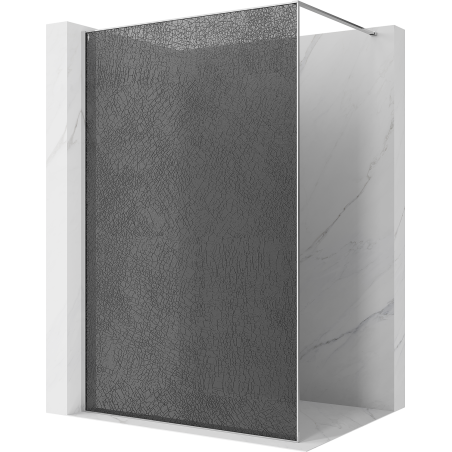Mexen Kioto perete de duș Walk-in 150 x 200 cm, crackle grafit 12 mm, crom - 800-150-101-01-44-X