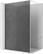 Mexen Kioto perete de duș Walk-in 140 x 200 cm, crackle grafit 12 mm, alb - 800-140-101-20-44-X