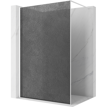 Mexen Kioto Walk-in zuhanyfal 160 x 200 cm, crackle grafit 12 mm, fehér - 800-160-101-20-44-X