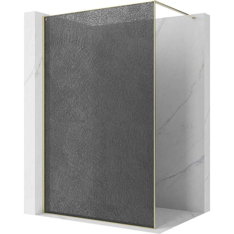 Mexen Kioto panou de duș Walk-in 120 x 200 cm, crackle grafit 12 mm, auriu - 800-120-101-50-44-X