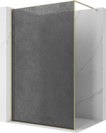 Mexen Kioto panou de duș tip walk-in 140 x 200 cm, crackle grafit 12 mm, auriu - 800-140-101-50-44-X