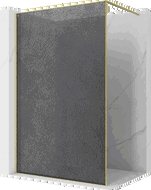 Mexen Kioto perete de duș Walk-in 100 x 200 cm, crackle grafit 12 mm, auriu periat - 800-100-101-55-44-X