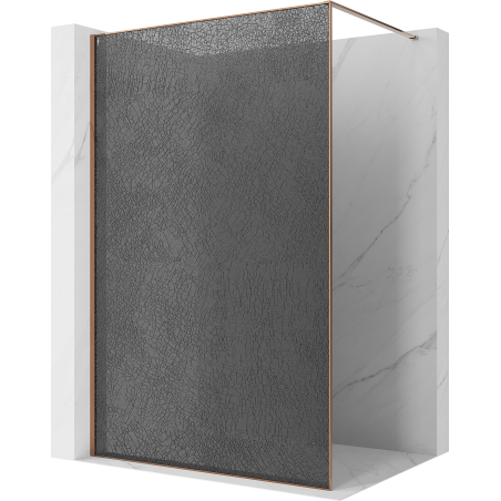 Mexen Kioto perete de duș Walk-in 120 x 200 cm, crackle grafit 12 mm, aur roz - 800-120-101-60-44-X