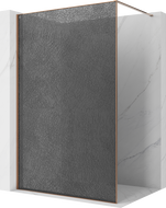 Mexen Kioto perete de duș Walk-in 120 x 200 cm, crackle grafit 12 mm, aur roz - 800-120-101-60-44-X