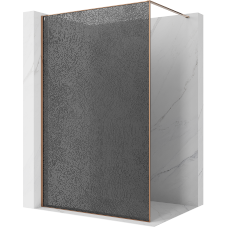 Mexen Kioto perete de duș Walk-in 150 x 200 cm, crackle grafit 12 mm, aur roz - 800-150-101-60-44-X