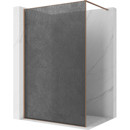 Mexen Kioto Walk-in zuhanyfal 70 x 200 cm, grafit crackle 12 mm, polírozott réz - 800-070-101-65-44-X