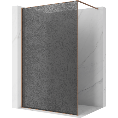 Mexen Kioto Walk-in zuhanyfal 110 x 200 cm, grafitszürke crackle 12 mm, kefélt réz - 800-110-101-65-44-X