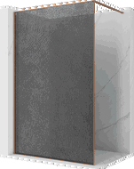 Mexen Kioto Walk-in zuhanyfal 160 x 200 cm, crackle grafit 12 mm, kefélt réz - 800-160-101-65-44-X