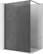 Mexen Kioto perete de duș Walk-in 90 x 200 cm, crackle grafit 12 mm, gri pistol periat - 800-090-101-66-44-X