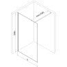 Mexen Kioto perete de duș Walk-in 130 x 200 cm, crăpătura grafit 12 mm, negru - 800-130-101-70-44-X
