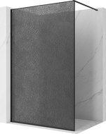 Mexen Kioto perete de duș Walk-in 140 x 200 cm, crackle grafit 12 mm, negru - 800-140-101-70-44-X