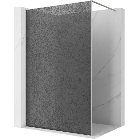 Mexen Kioto panou de duș Walk-in 90 x 200 cm, crackle grafit 12 mm, nichel periat - 800-090-101-97-44-X