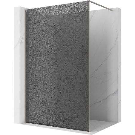 Mexen Kioto Walk-in zuhanyfal 160 x 200 cm, crackle grafit 12 mm, csiszolt nikkel - 800-160-101-97-44-X
