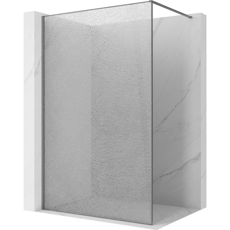 Mexen Kioto Walk-in zuhanyfal 110 x 200 cm, crackle átlátszó 12 mm, gun metal - 800-110-101-95-04-X