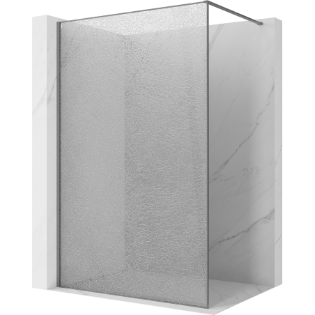 Mexen Kioto Walk-in zuhanyfal 110 x 200 cm, crackle átlátszó 12 mm, gun metal - 800-110-101-95-04-X