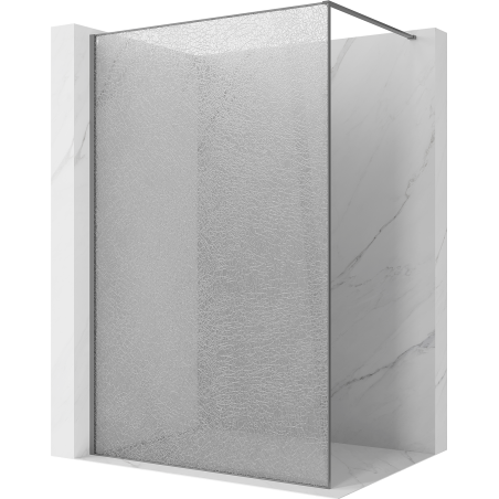 Mexen Kioto Walk-in zuhanyfal 130 x 200 cm, crackle átlátszó 12 mm, gun metal - 800-130-101-95-04-X