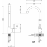 Chiuvetă din granit Mexen Gaspar 1,5 camere cu scurgător și baterie de bucătărie Telma, negru cu pete - 6507-76-670200-70