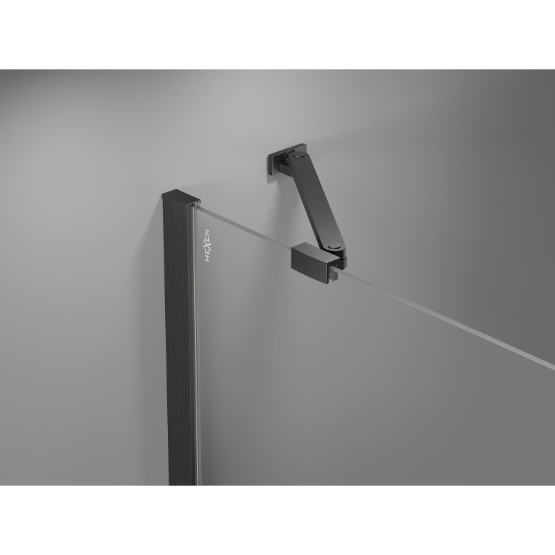 Mexen Mist-H 70 cm-es, balos, átlátszó, szálcsiszolt sötétszürke zuhanyajtó - 8A5-070-000-66-00-L