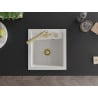 Mexen Vito chiuvetă din granit cu 1 compartiment cu baterie de bucătărie Duero, alb - 6503-20-671600-50