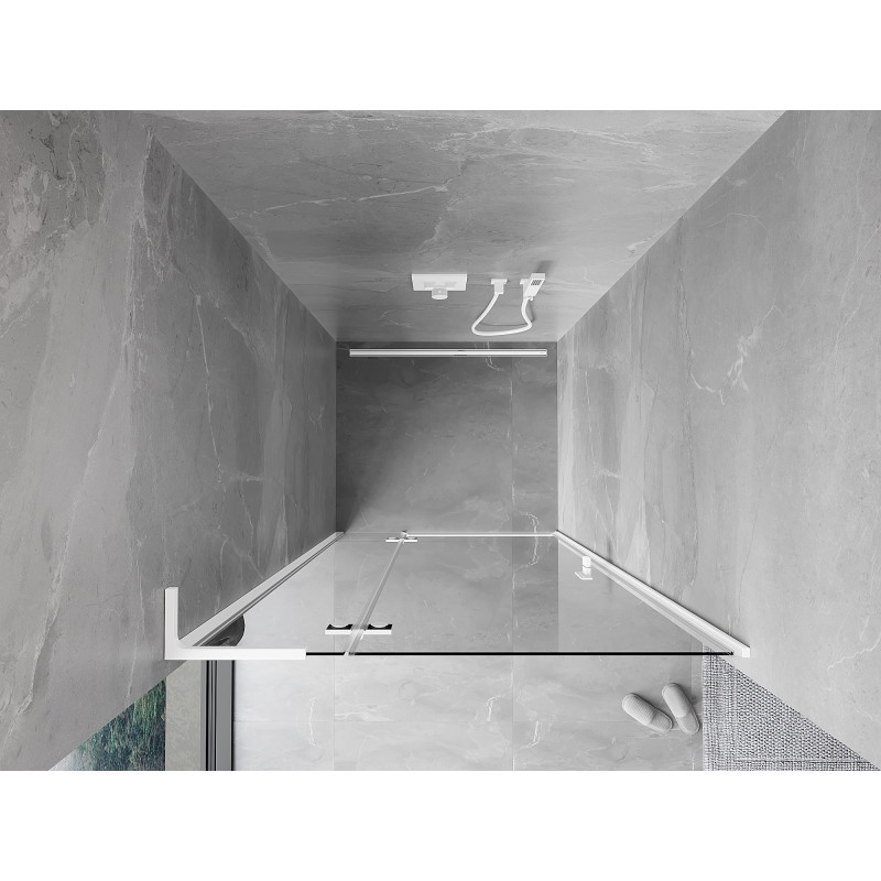 Mexen Mist-H L balra nyíló zuhanyajtó 95 cm, átlátszó, fehér - 8A5L-095-000-20-00-L