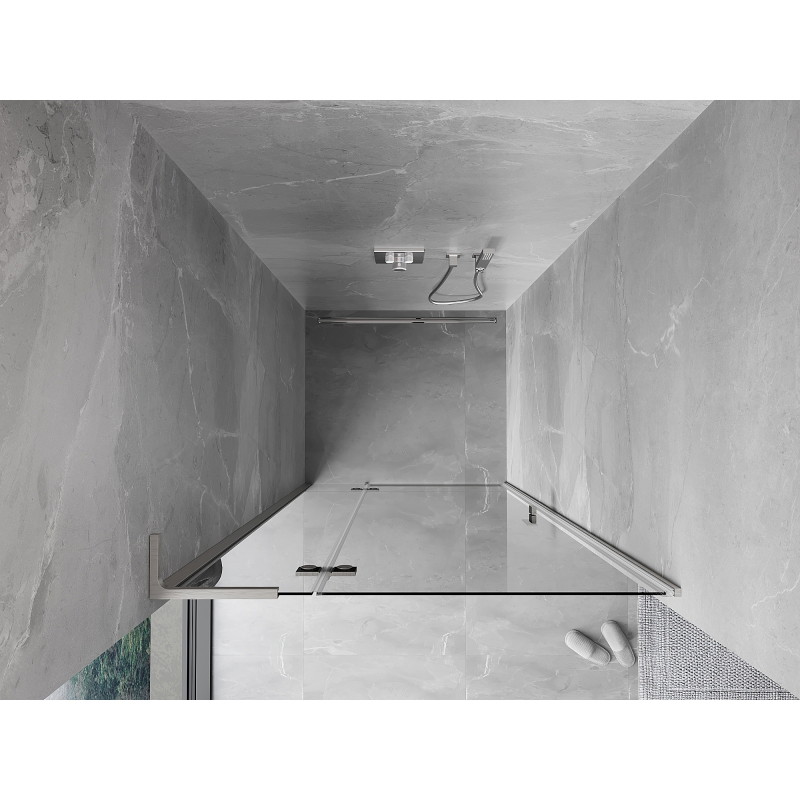 Mexen Mist-H L balra nyíló zuhanyajtó 110 cm, átlátszó, csiszolt nikkel - 8A5L-110-000-97-00-L