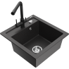 Mexen Vito chiuvetă de granit cu 1 compartiment cu baterie de bucătărie Duero, negru cu pete - 6503-76-671600-70
